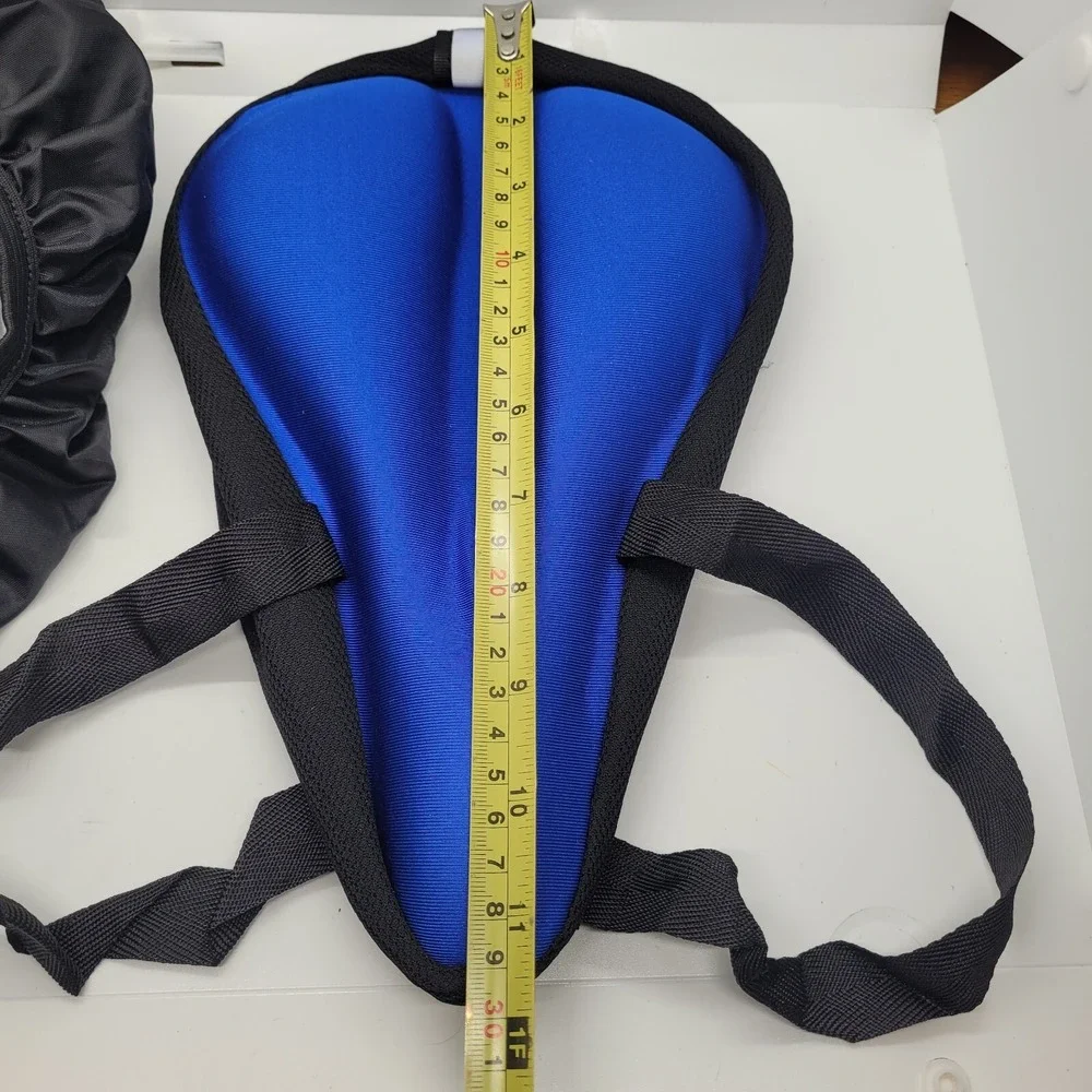 Bike Seat Gel Blue Black w Cover Saddle